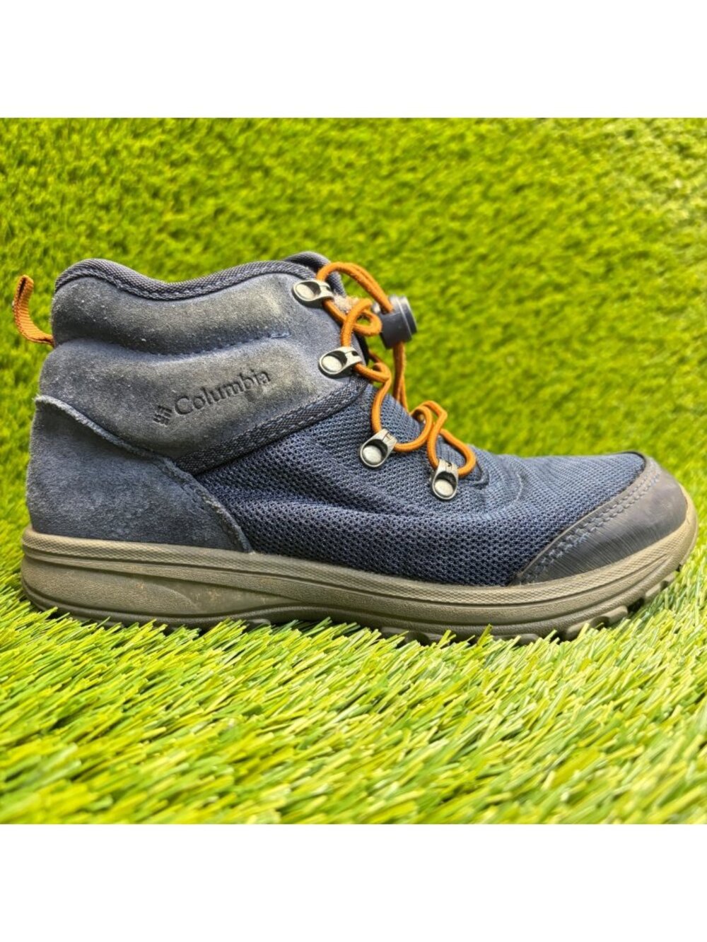 Columbia Fairbanks Mid Boys Size 3Y Blue Waterproof Lace-Up Hiking Ankle Boots